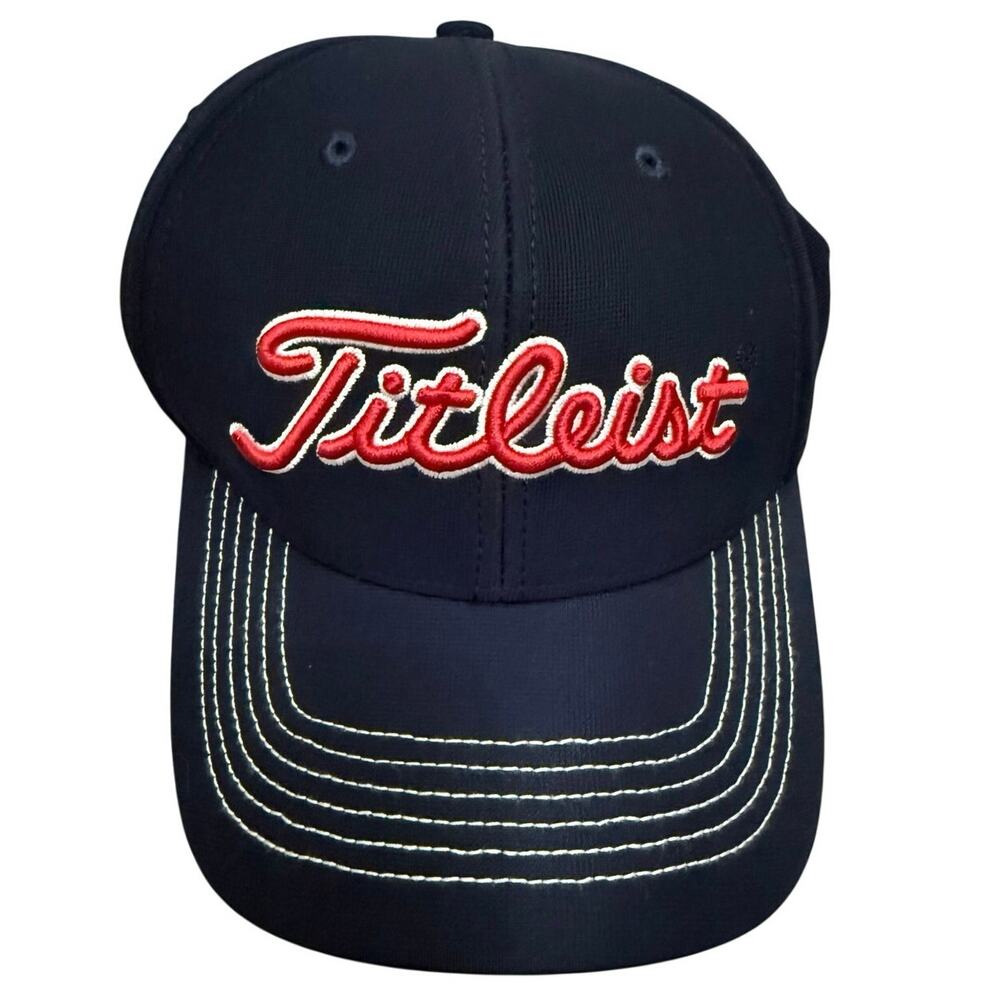 Titleist Hat Baseball Golf 47 Brand Size M/L navy blue Red & White ole miss cap